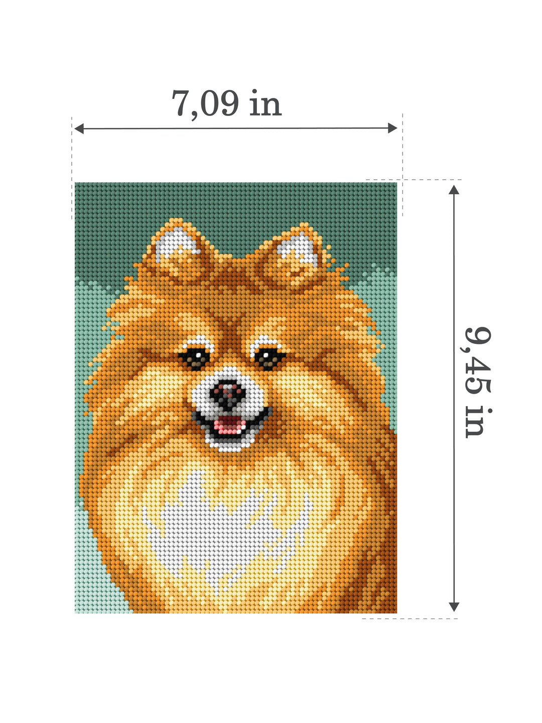 Needlepoint canvas for halfstitch without yarn Pomeranian 3332F