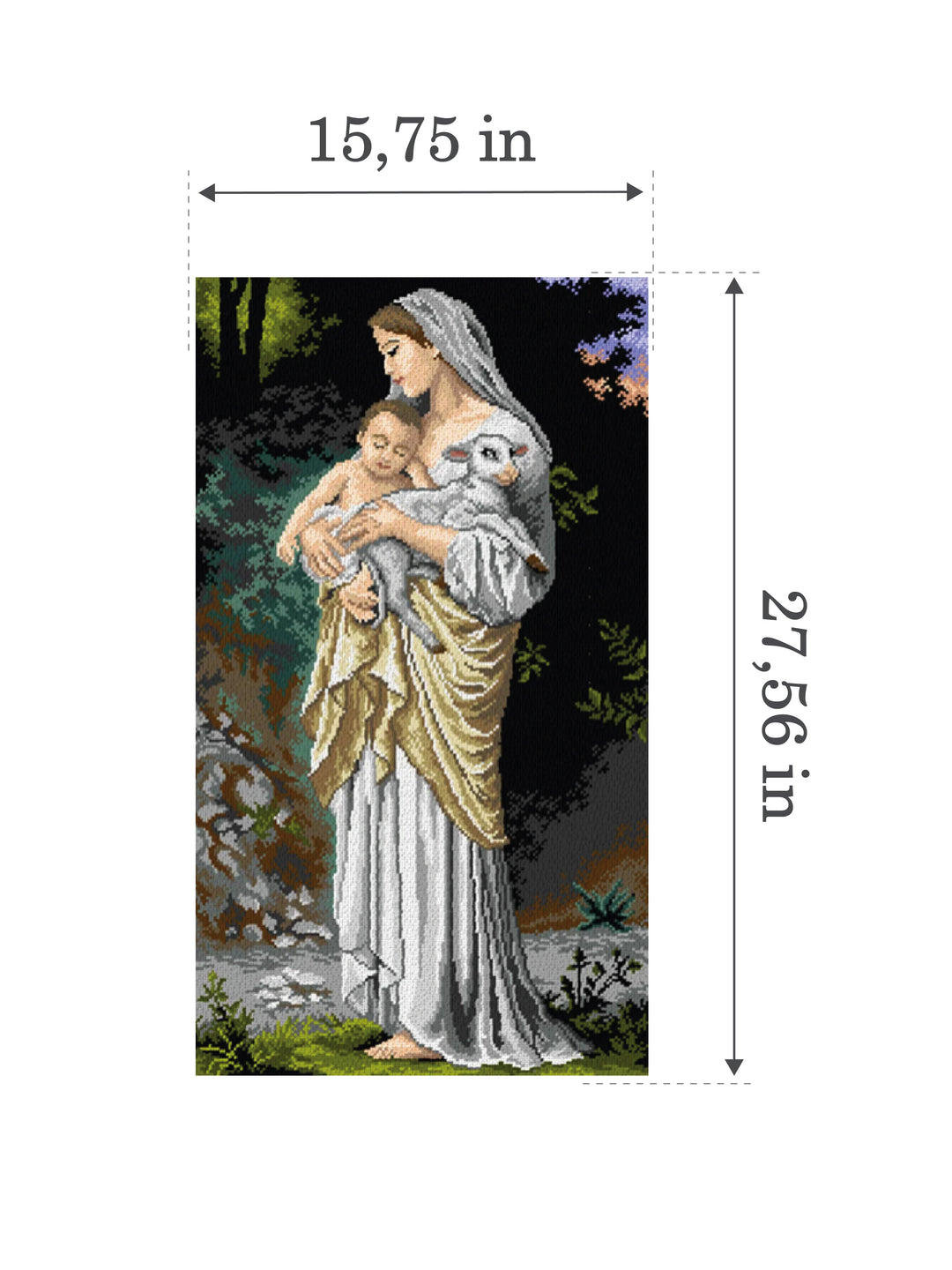 Gobelin canvas for halfstitch without yarn after William Adolphe Bouguereau - Innocence 3348R