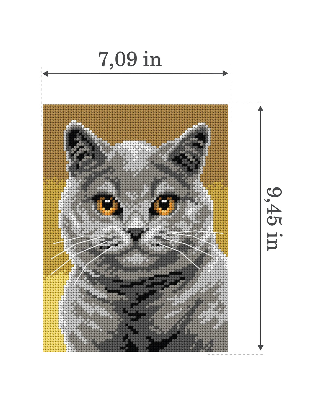 Needlepoint canvas for halfstitch without yarn British Shorthair 3356F