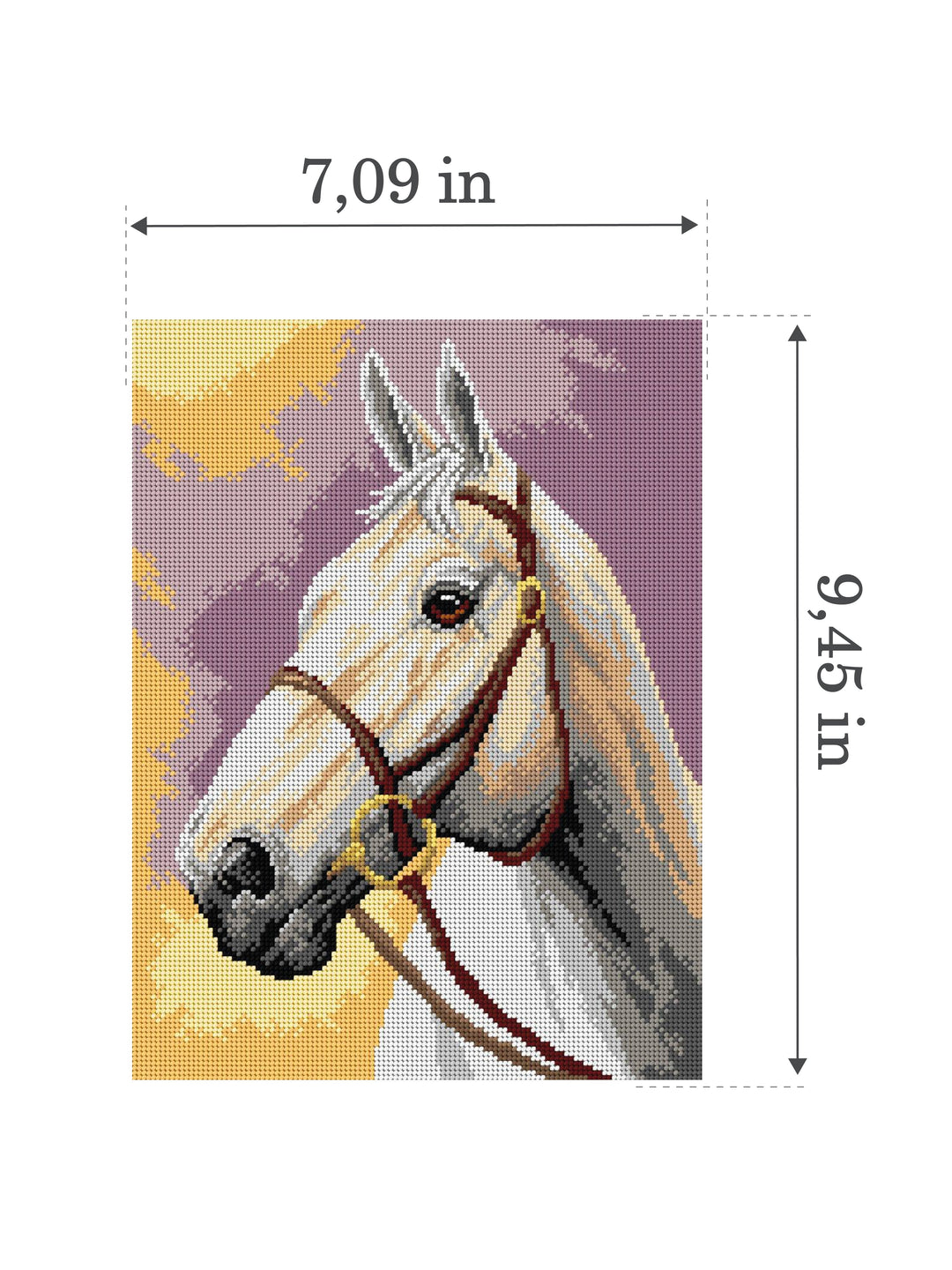 Gobelin canvas for halfstitch without yarn White horse 3373J