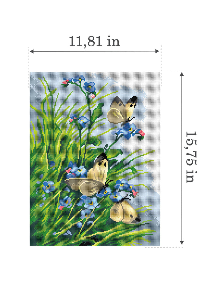 Gobelin canvas for halfstitch without yarn after Catherine Klein - Butterflies 3378J