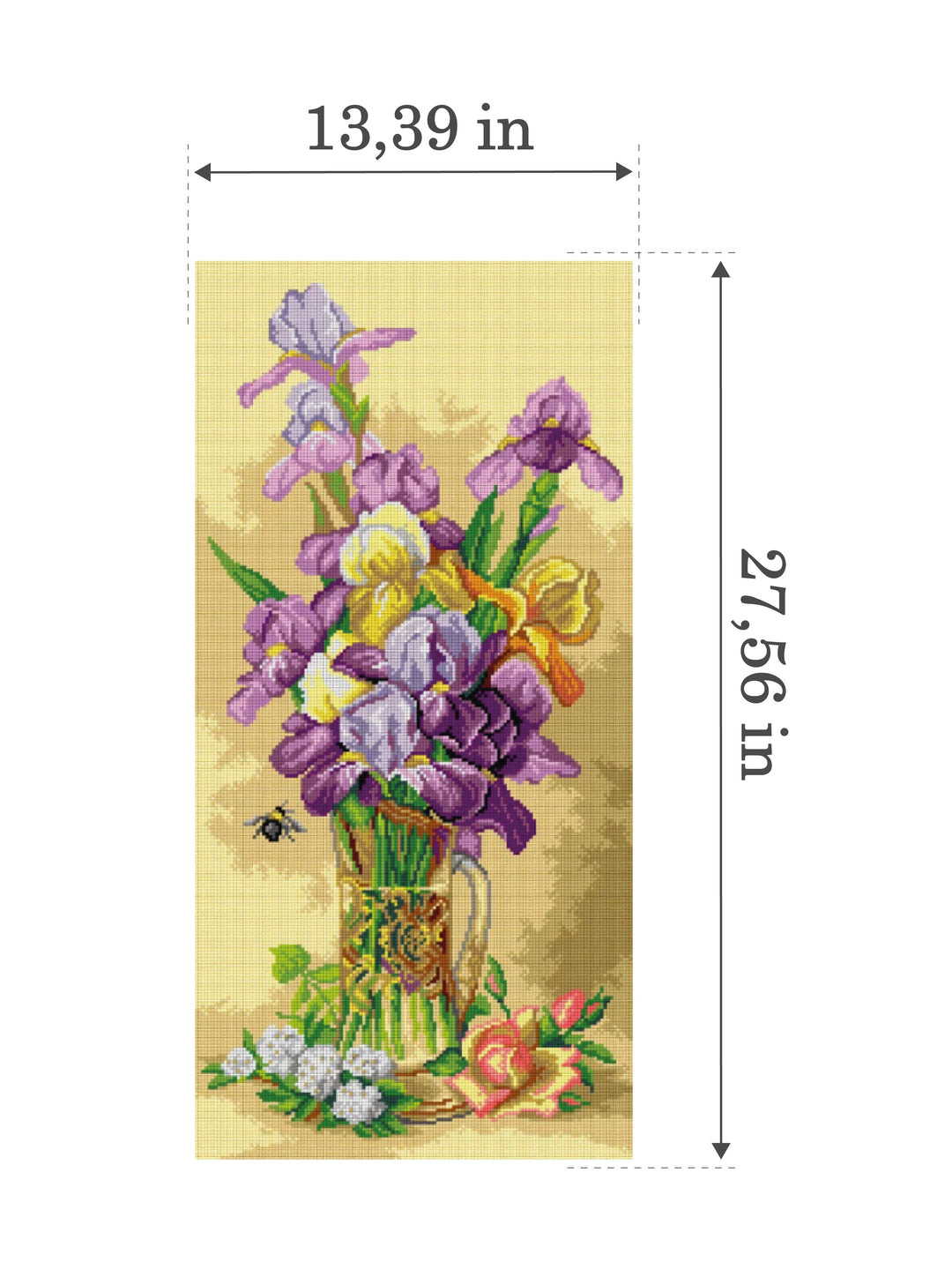 Gobelin canvas for halfstitch without yarn after Paul de Longpre - Irises 3464Q