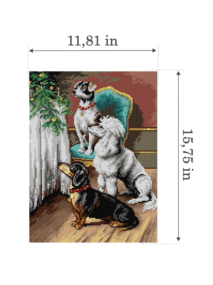 A Christmas Treat 3490J Needlepoint canvas for halfstitch without yarn