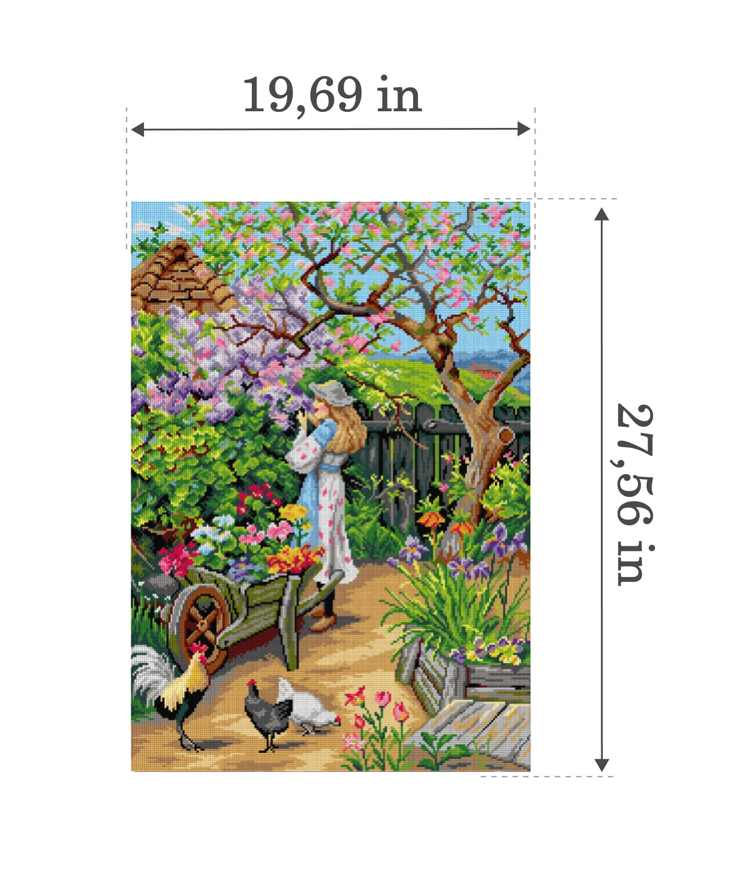 Gobelin canvas for halfstitch without yarn after Wiliam Stephen Coleman - Spring Blossoms 3516R