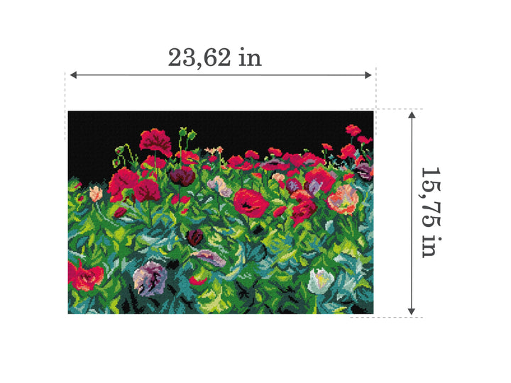 Gobelin canvas for halfstitch without yarn after John Singer Sargent - Poppies 3529Q