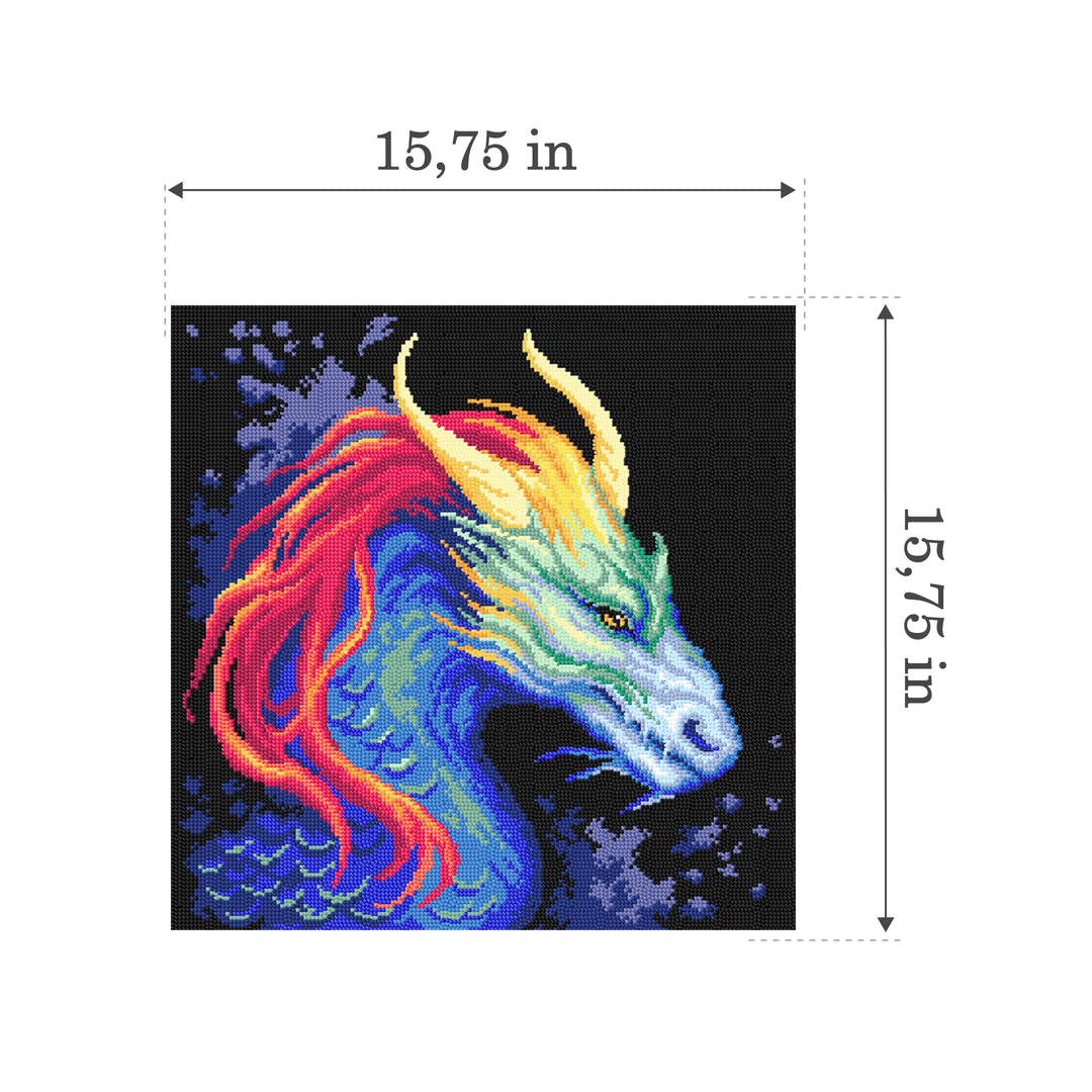 Needlepoint canvas for halfstitch without yarn A Dragon 3574L