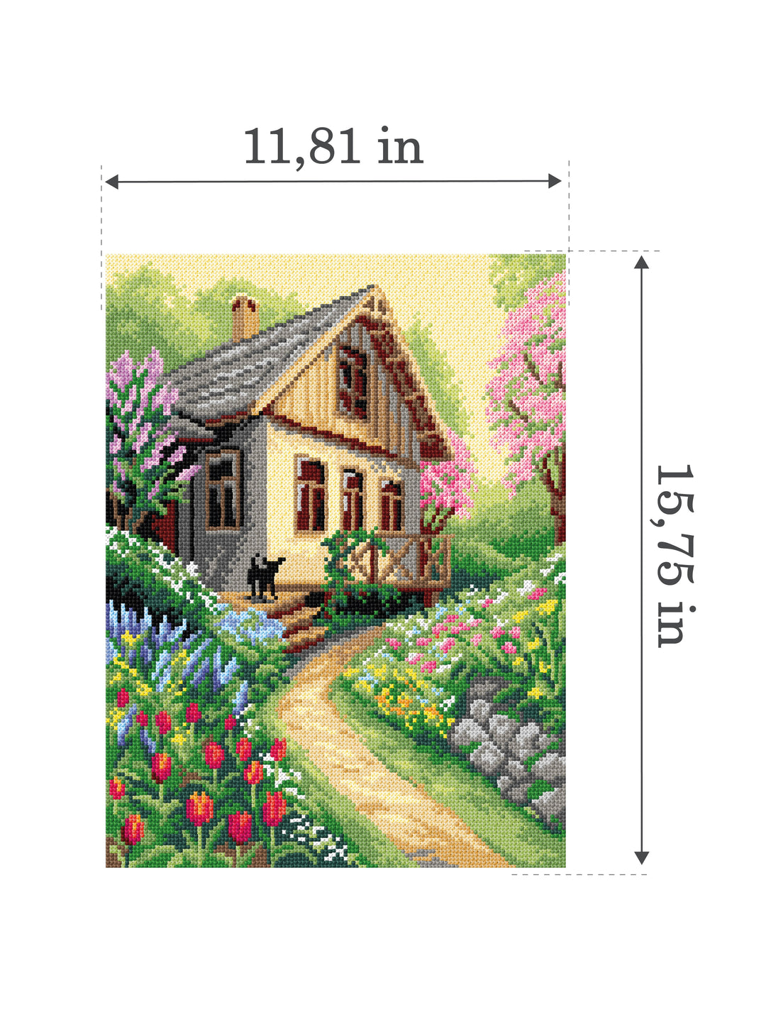 Needlepoint canvas for halfstitch without yarn Spring is Here 3575J