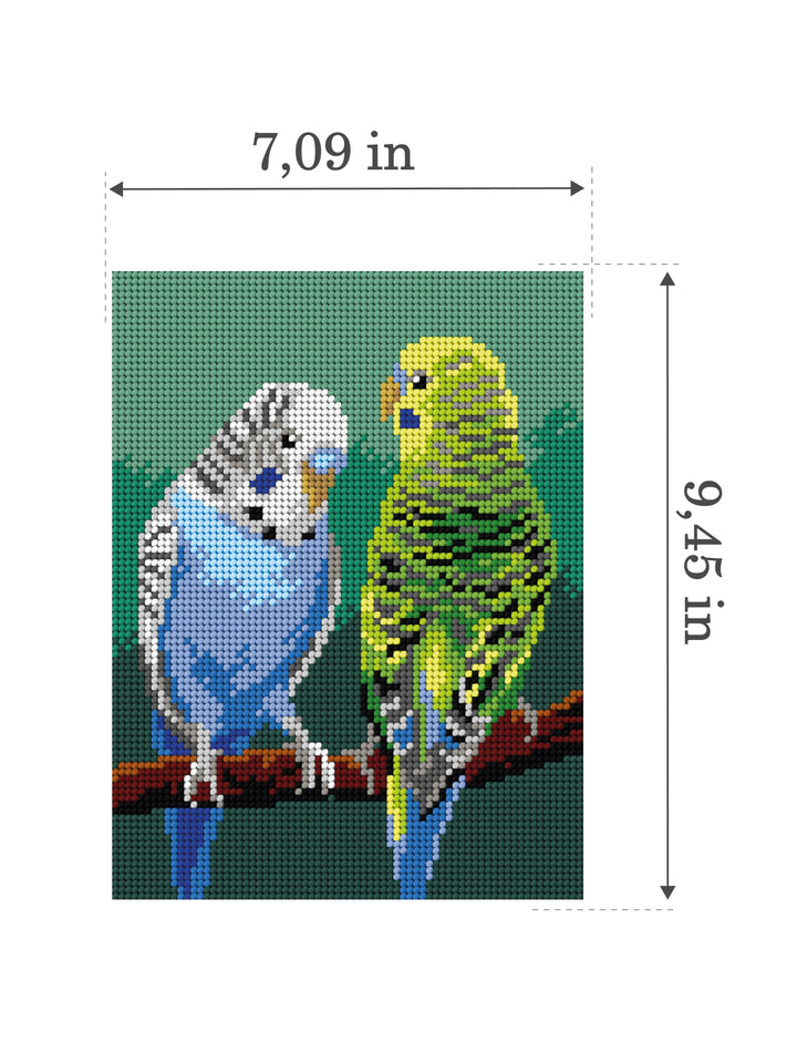 Needlepoint canvas for halfstitch without yarn  Budgerigar 3578F