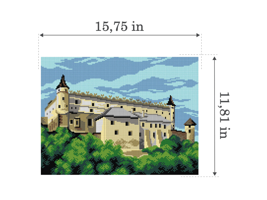Needlepoint canvas for halfstitch without yarn  Zvolen Castle 3584J