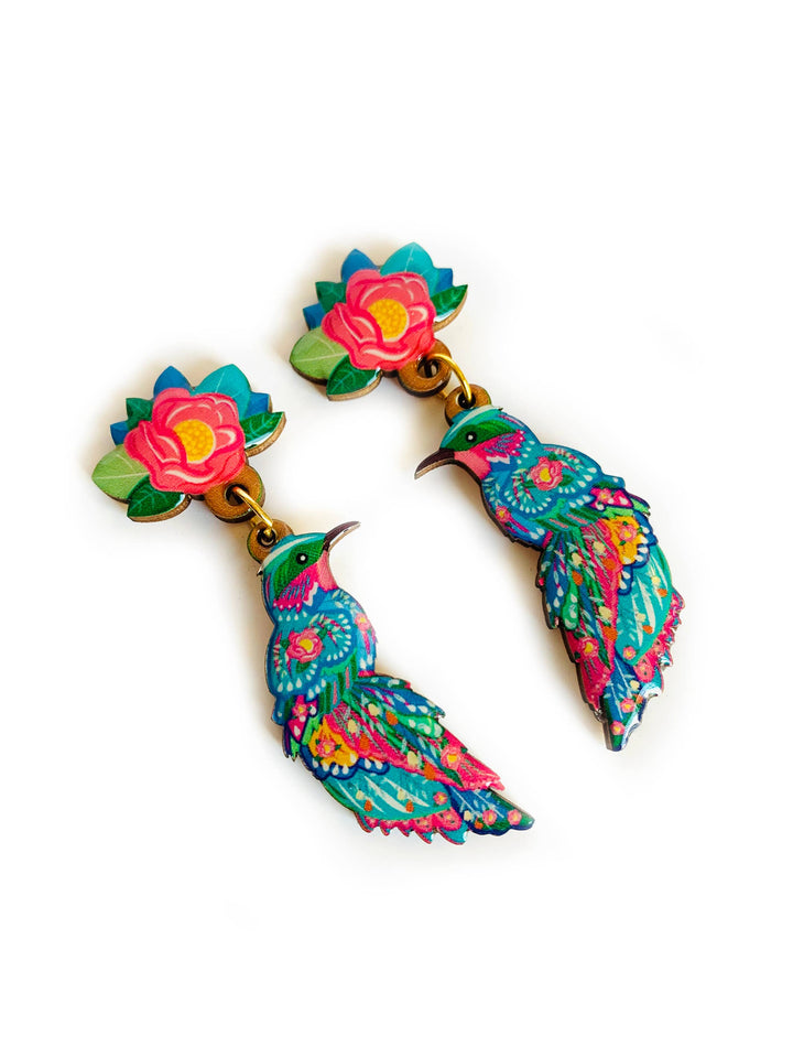 Beautiful Illustrated Bird Brooch by Rosie Rose Parker