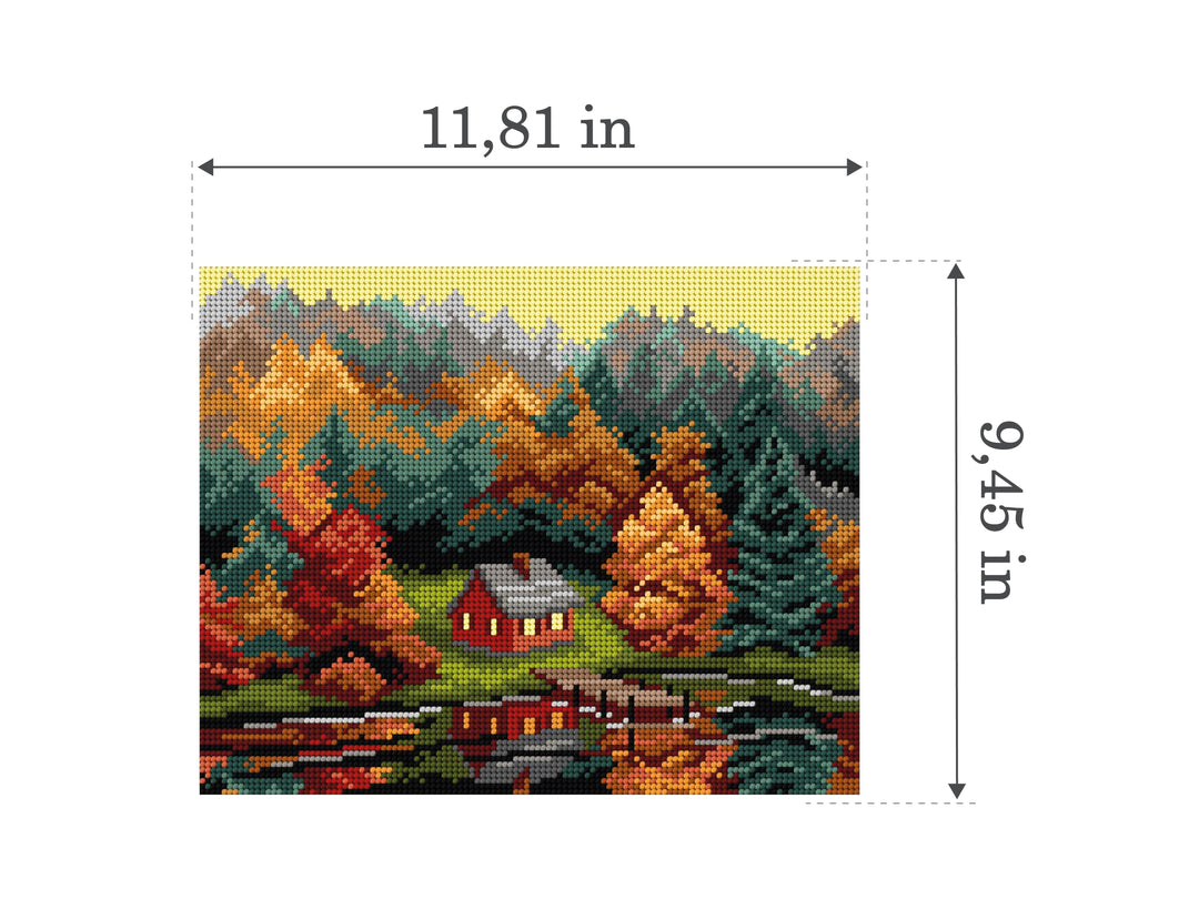 Autumn Landscape Gobelin Canvas for Half Stitch by Orchidea 3600H