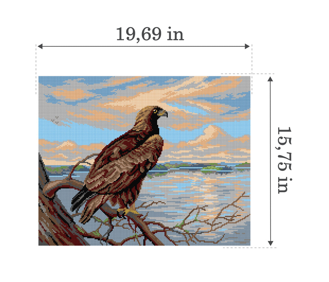 Eagle over the Lake Gobelin Canvas for Half Stitch by Orchidea 3612M