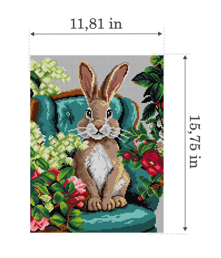 Bunny Gobelin Canvas for Half Stitch by Orchidea 3619J