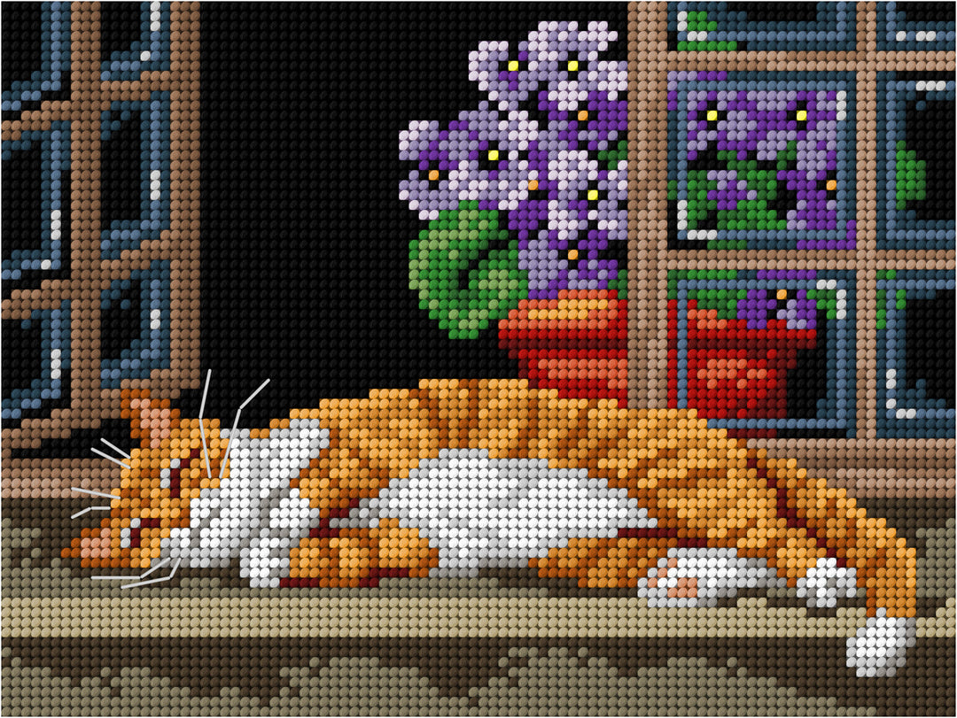 A Cat on the Window Sill Gobelin Canvas for Half Stitch by Orchidea 3624F
