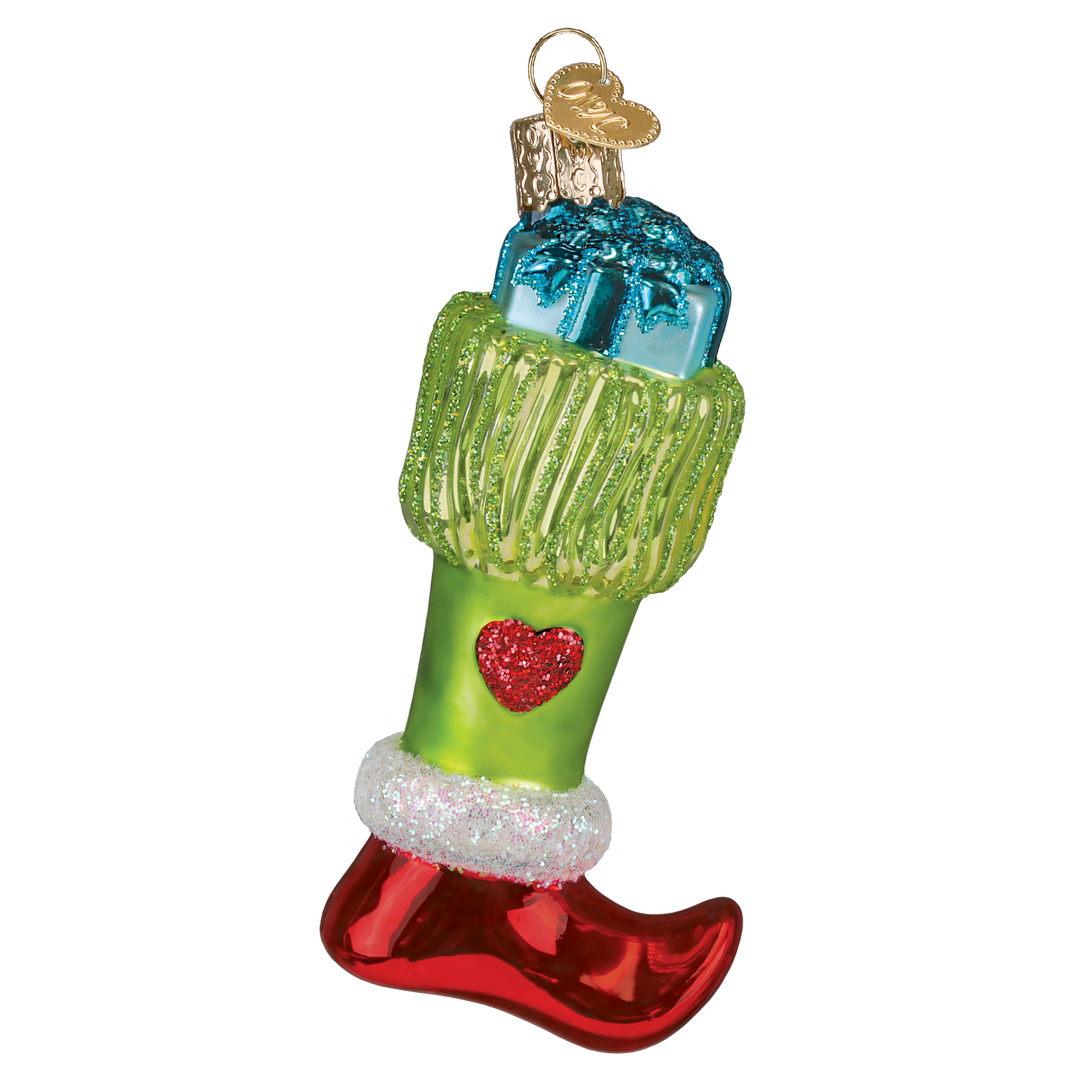 Green Mischief Stocking Ornament