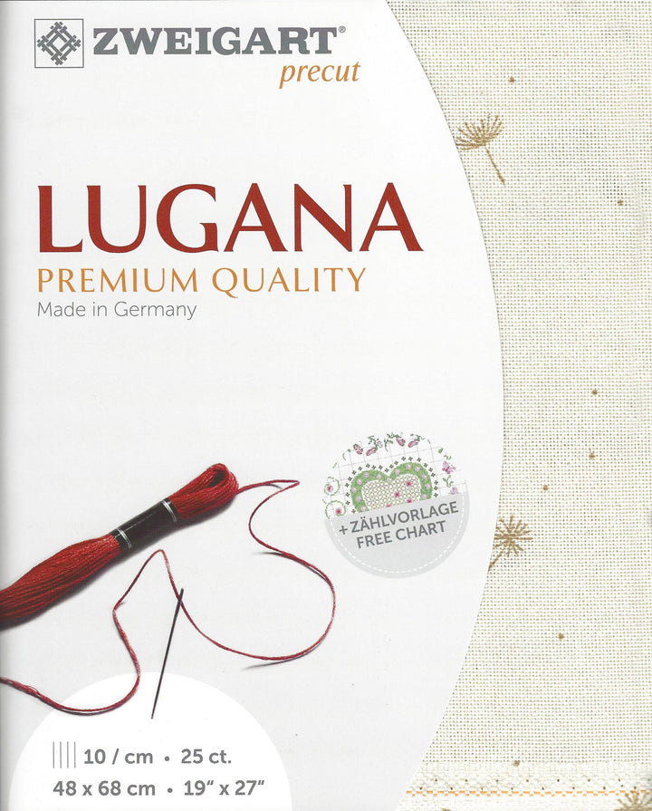 25-Count Brown/Potato Precut Lugana Cross Stitch Fabric by Zweigart 3835/1459