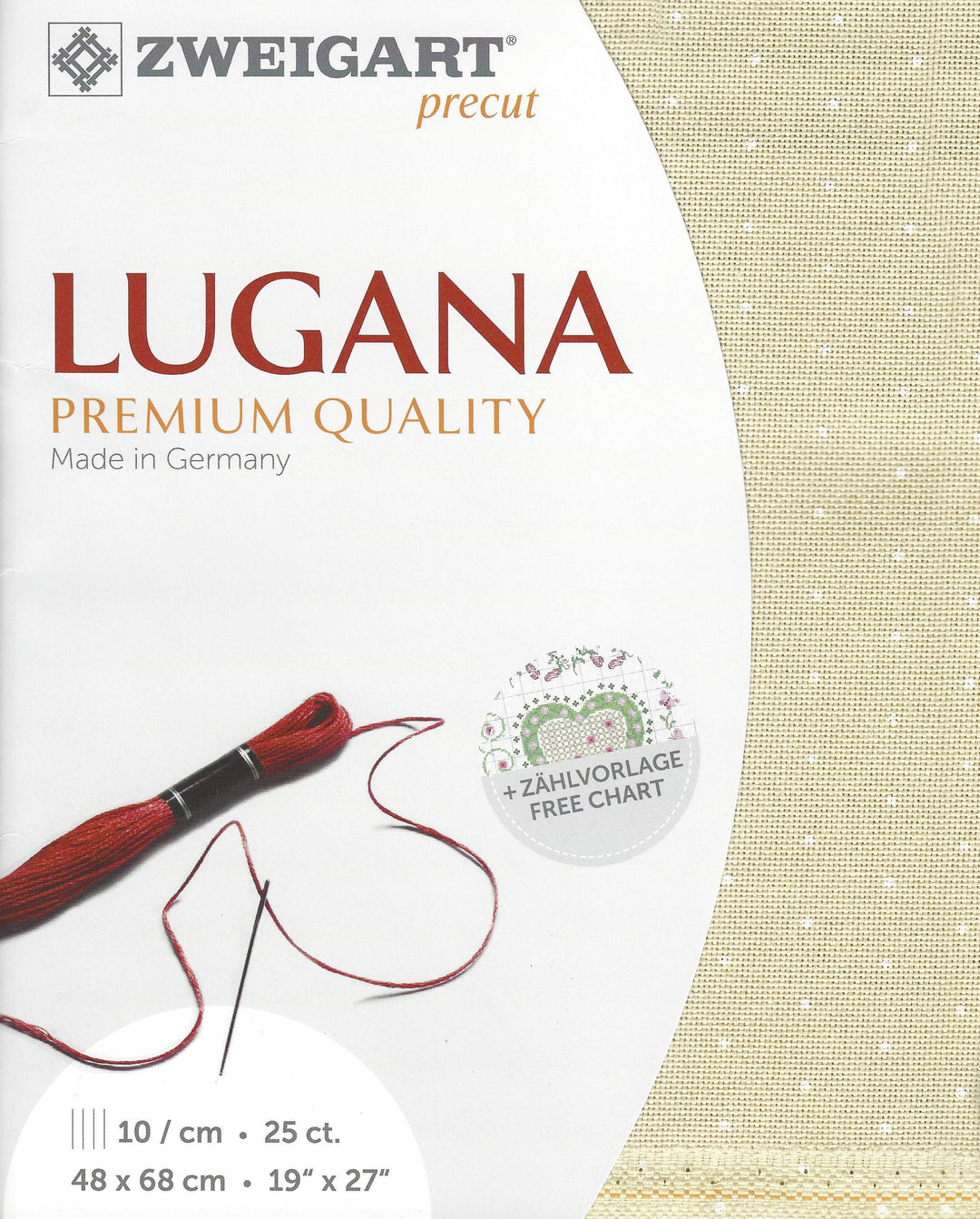 25-Count White Dot/Sand Precut Lugana Cross Stitch Fabric by Zweigart 3835/2419