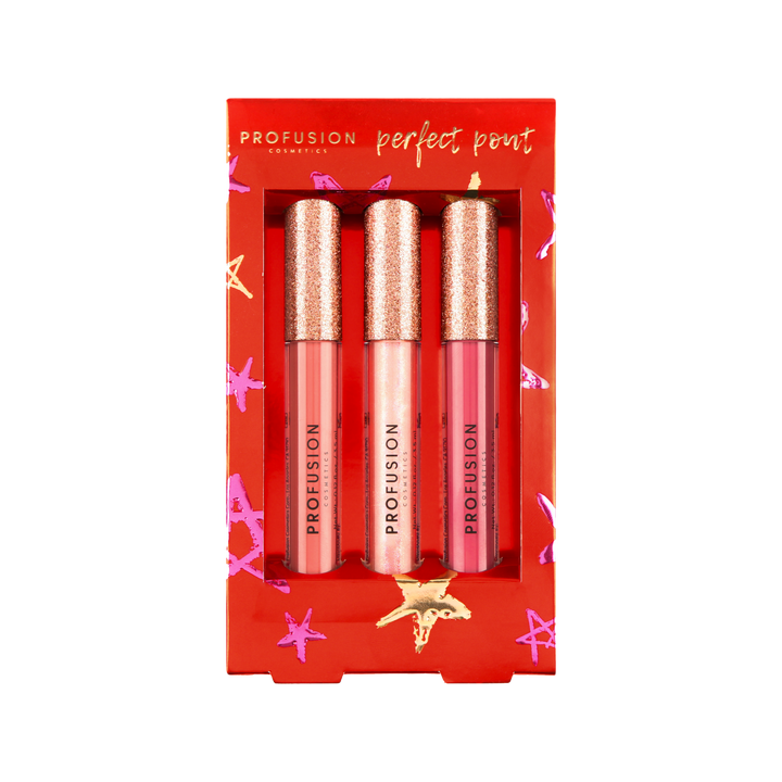 Crimson Perfect Pout – 3-Piece Lip Gloss Set