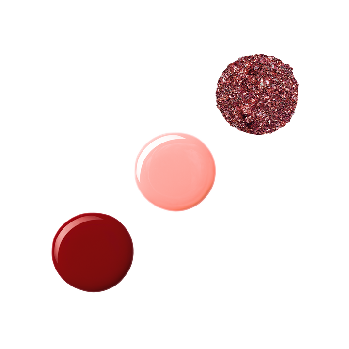 Crimson Gel Nails – 4-Piece Nail Polish Set with Top Coat