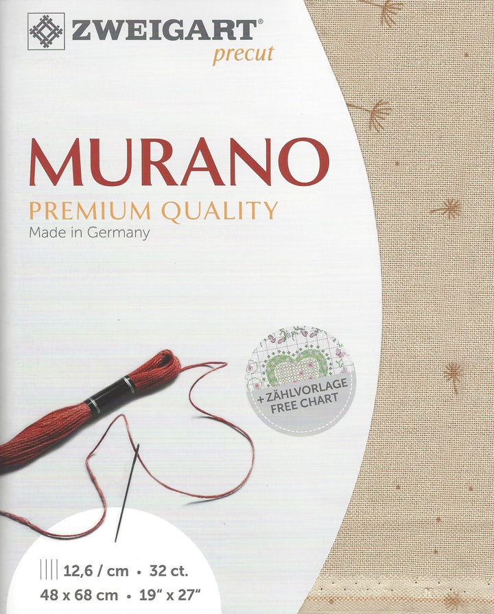 32-Count Brown/Sand Precut Murano Cross Stitch Fabric by Zweigart 3984/2429