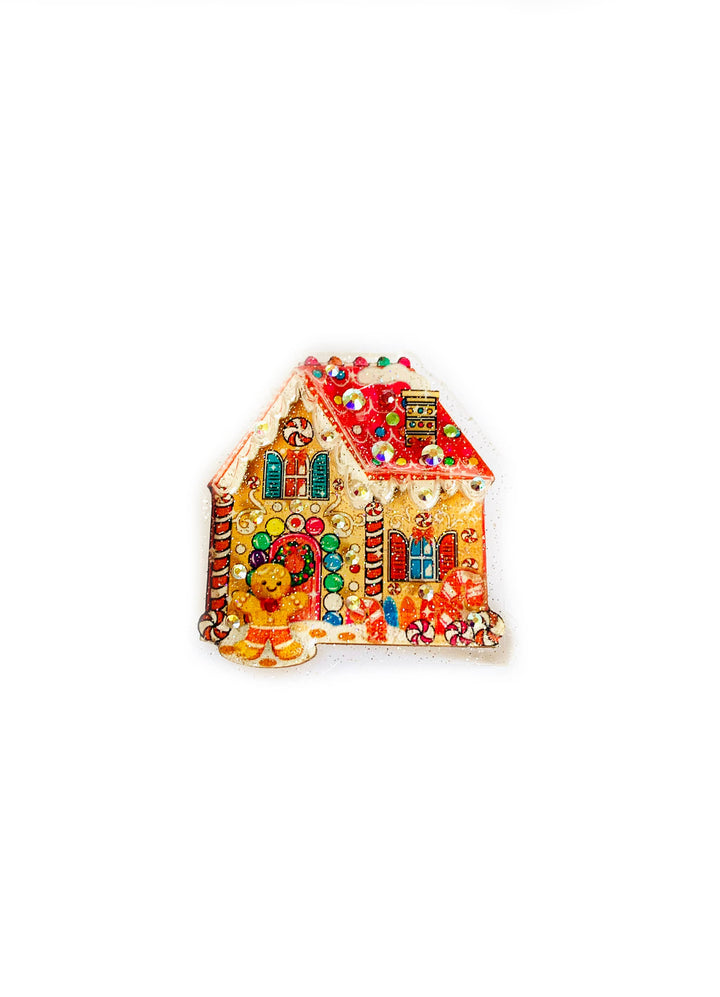 Gingerbread Man's House Brooch by Rosie Rose Parker