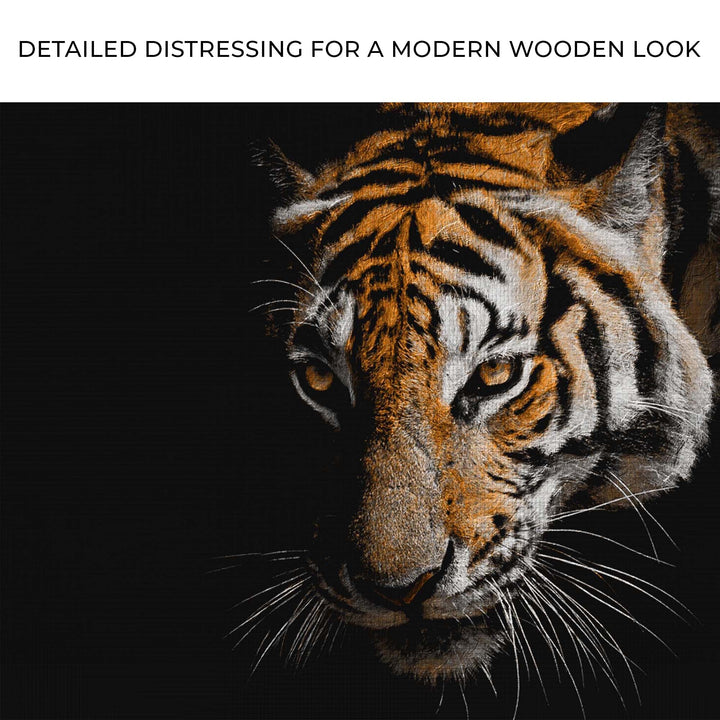 Tiger Watching In The Dark Canvas Wall Art