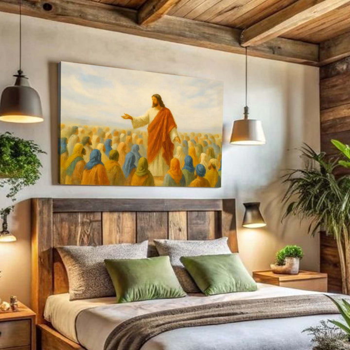 Jesus Speaking To Crowd Faith Wall Art II