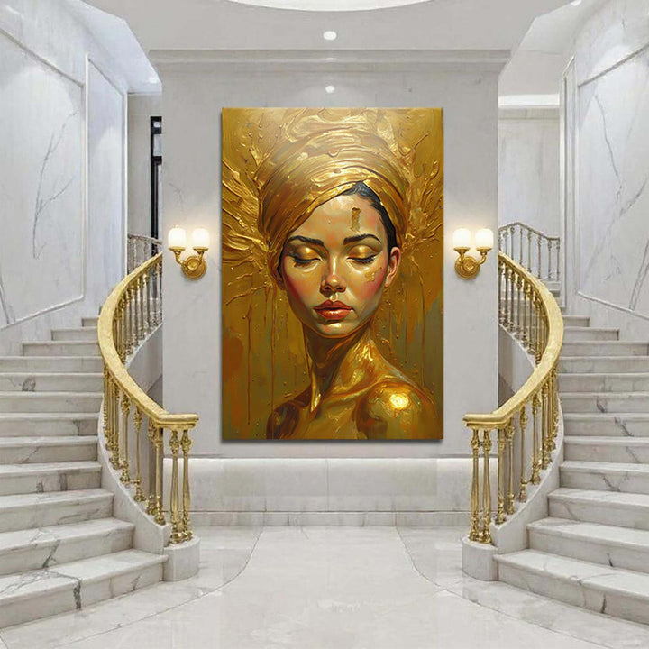 Woman's Golden Serenity Wall Art