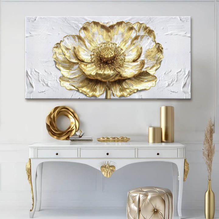 Golden Dandelion Minimalist Abstract Wall Art V