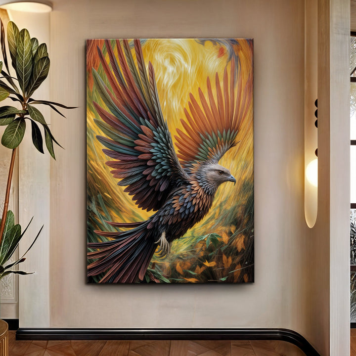 Flight Of Fancy Bird Impasto Wall Art
