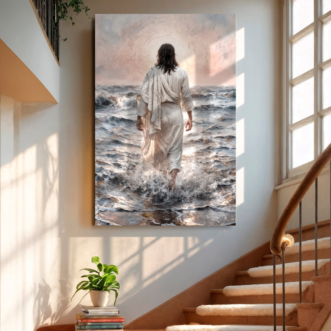 Jesus Christ Walking On Water Faith Wall Art VII