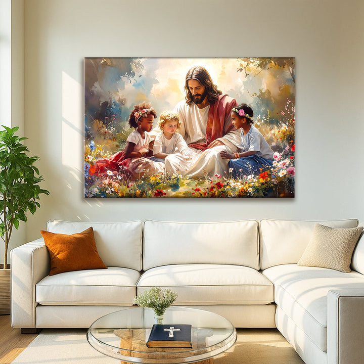 Jesus With Children Faith Wall Art VI