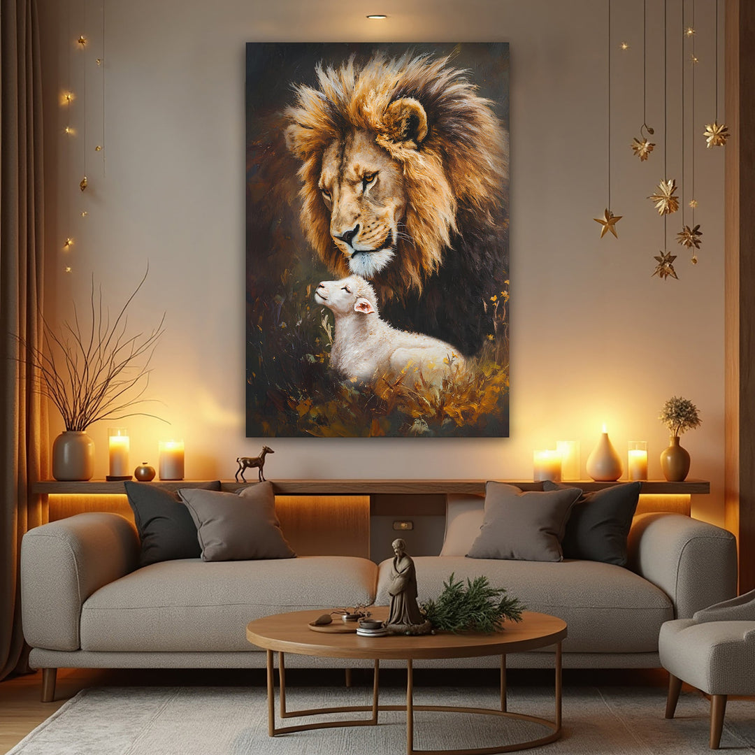 Lion And Sheep Faith Wall Art