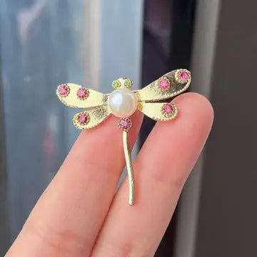 Golden Enchanted Dragonfly Brooch