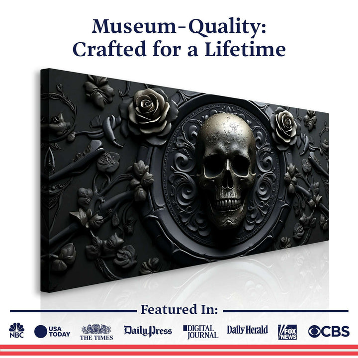 3D Rose and Skull Wall Art VI