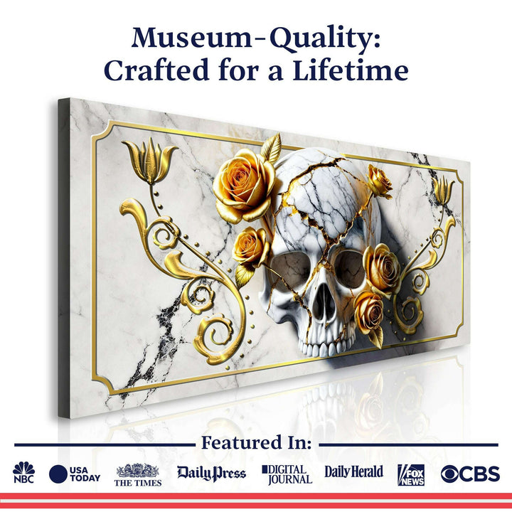 3D Rose and Skull Wall Art