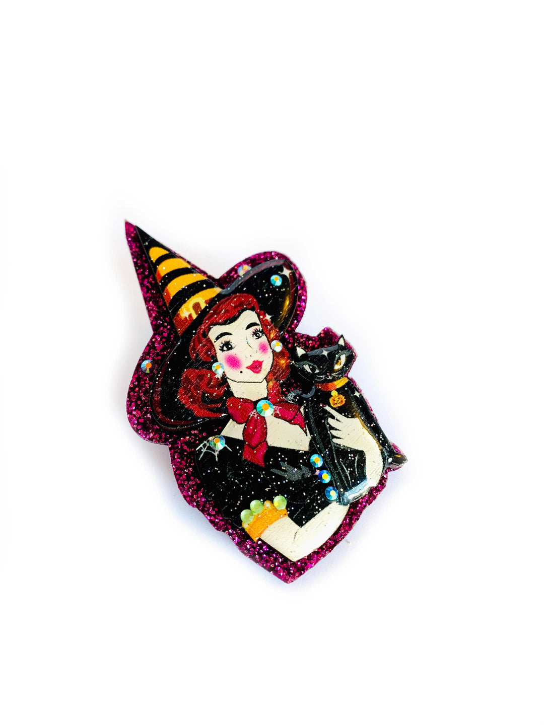 Meggiie & her Magical Cat Brooch by Rosie Rose Parker