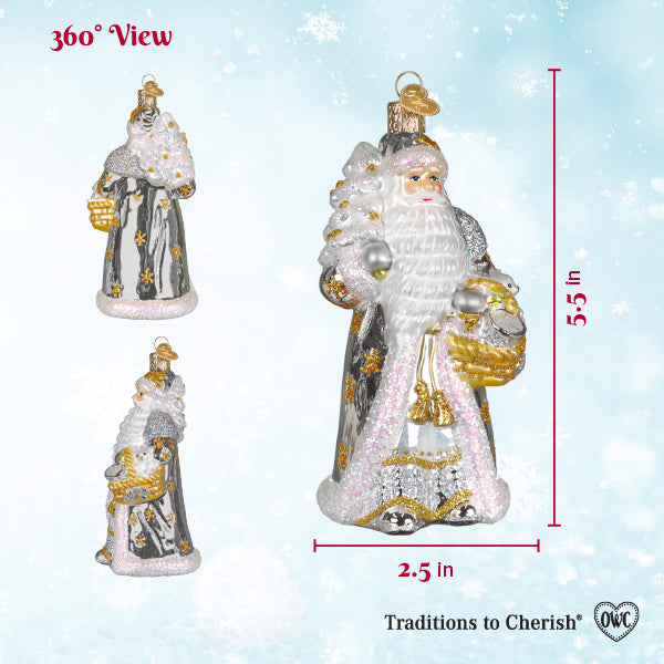 Sterling Santa Ornament