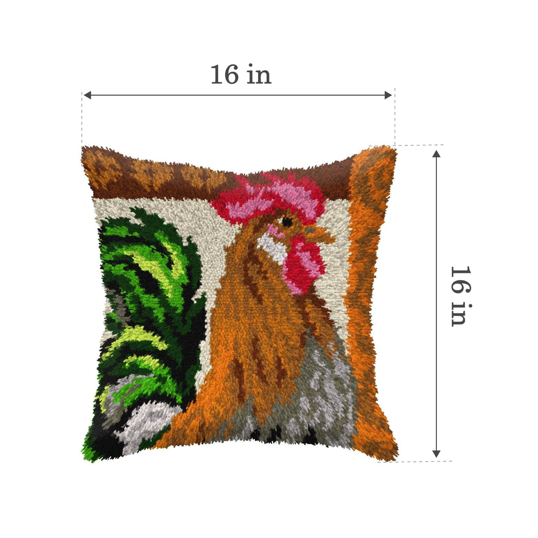 Latch-hook Kit on canvas Rooster 4122