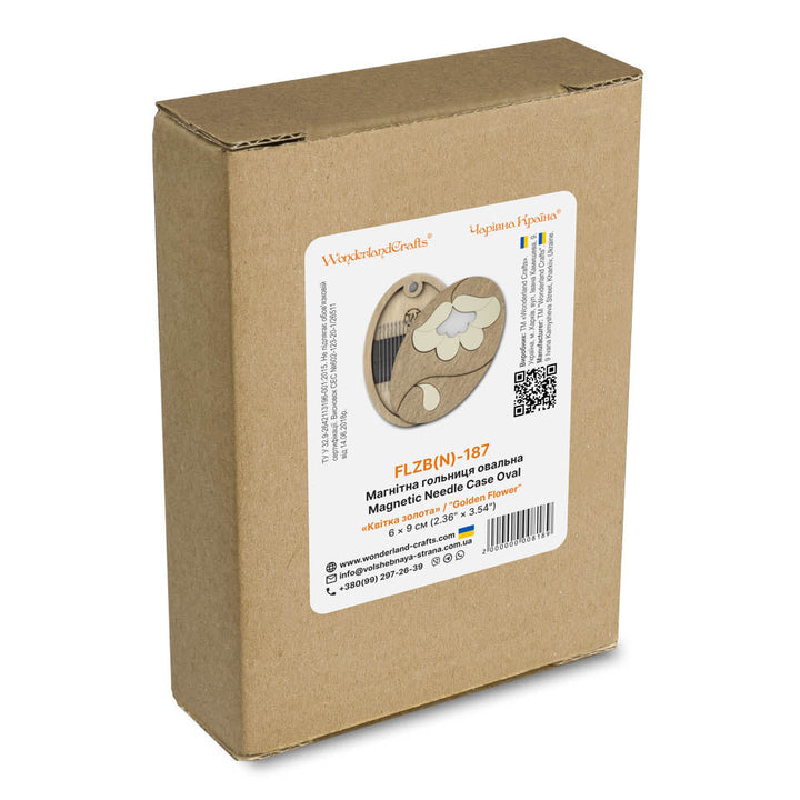 Magnetic Needle Case Oval - "Golden Flower" FLZB(N)-187