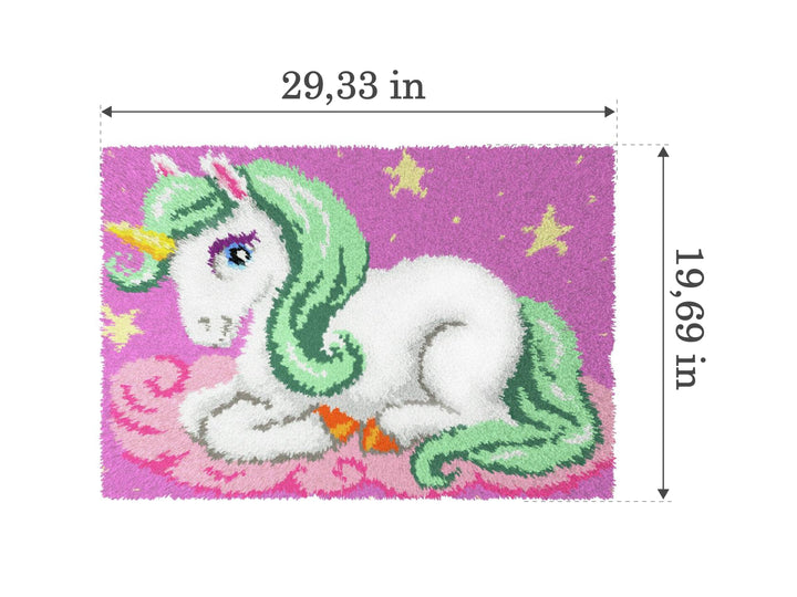 Latch-hook Carpet Kit on canvas Unicorn 4158