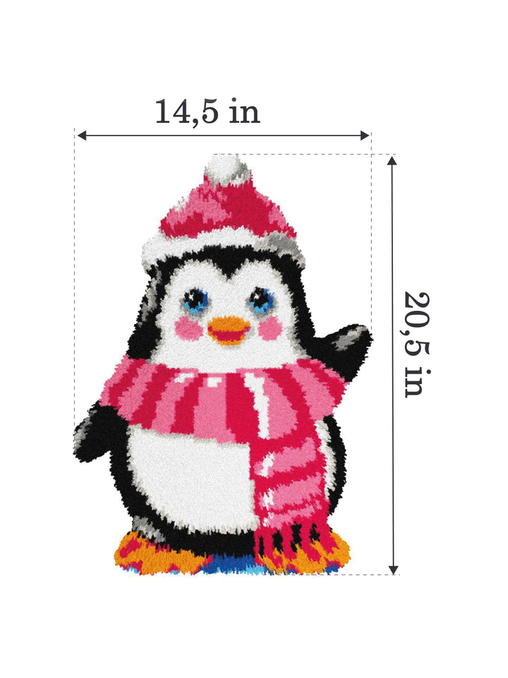Latch-hook Kit on canvas Pinguin 4172