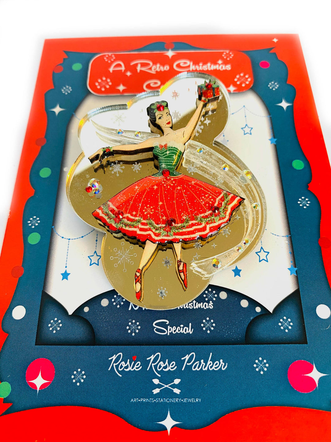 Ballerina Christmas Brooch by Rosie Rose Parker