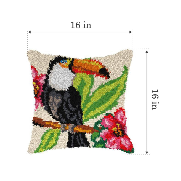 Latch hook cushion kit "Toucan"