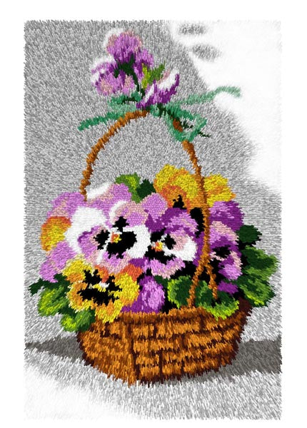 Latch-hook rug kit - Basket with Flowers 4253
