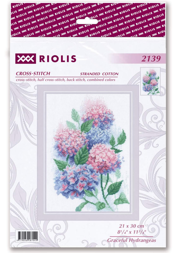 Graceful Hydrangeas R2139 Counted Cross Stitch Kit