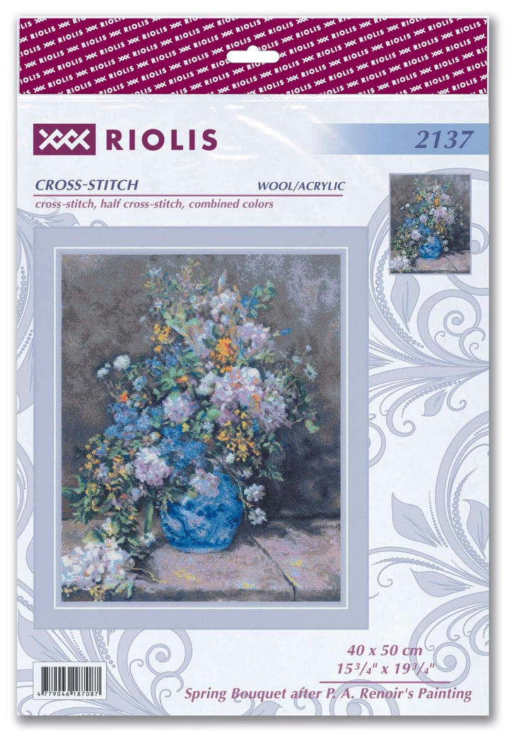 Spring Bouquet after P. A. Renoir's Painting R2137 Counted Cross Stitch Kit
