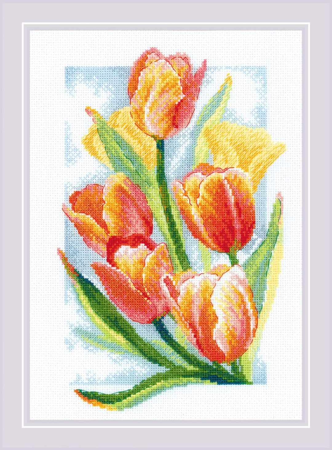 Spring Glow. Tulips R2191 Counted Cross Stitch Kit