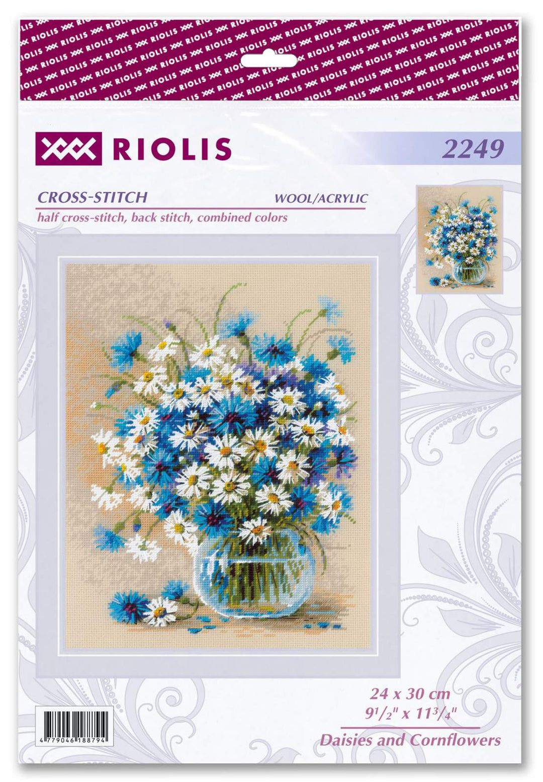 Daisies and Cornflowers R2249 Counted Cross Stitch Kit