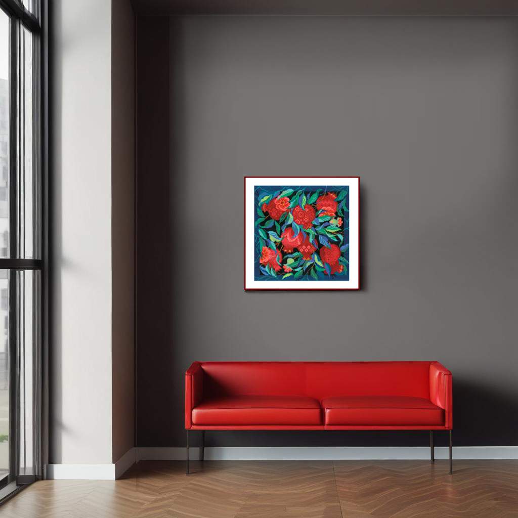 Panel/Cushion Pomegranate Garden R2269 Counted Cross Stitch Kit